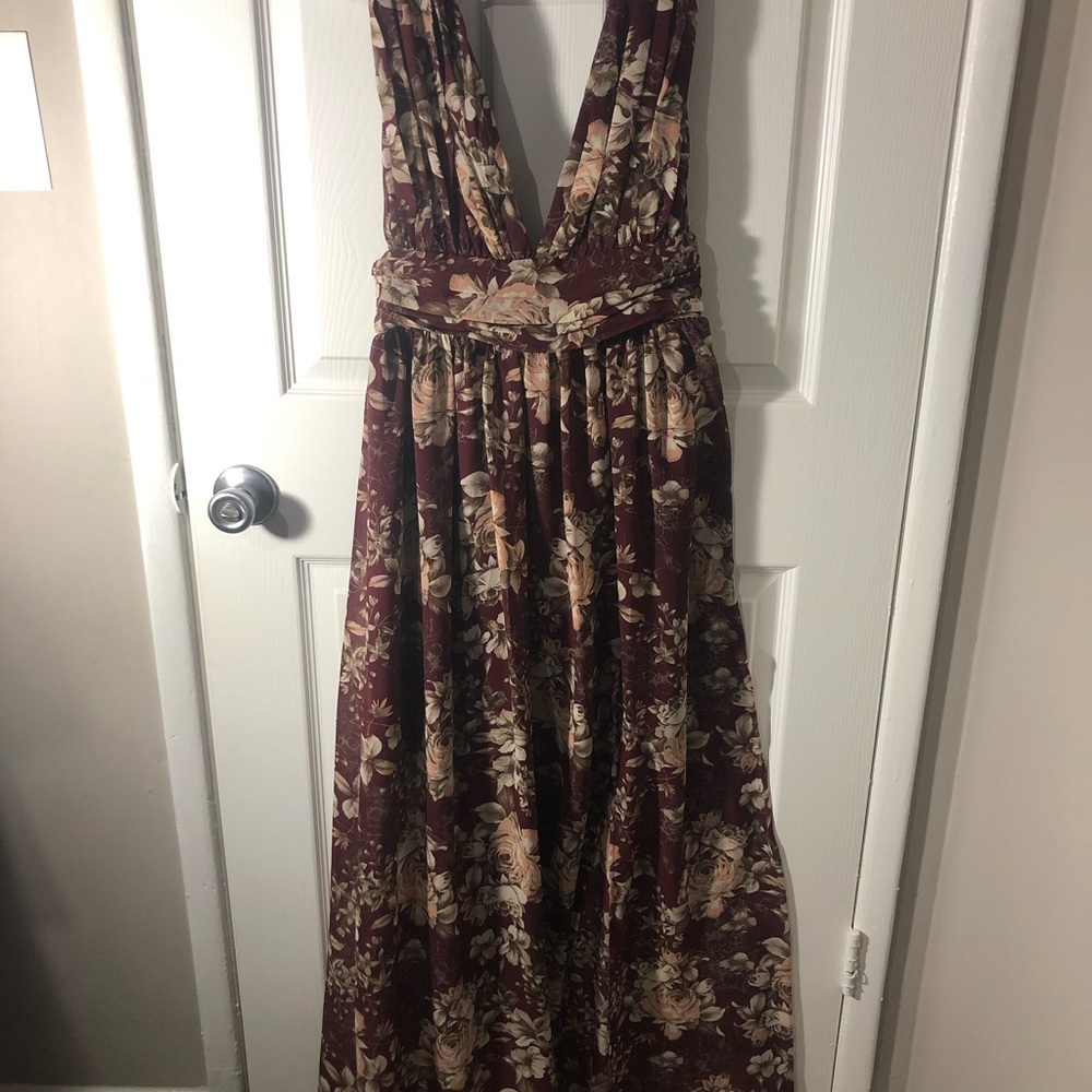 Plunge maxi dress